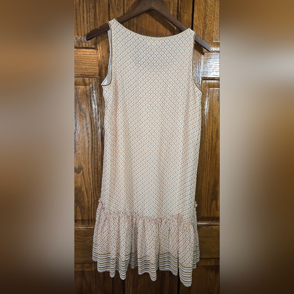 Max Studio Sleeveless Flowy Midi Tiered Hem Geometric Pattern Dress Sz XS - Picture 5 of 5